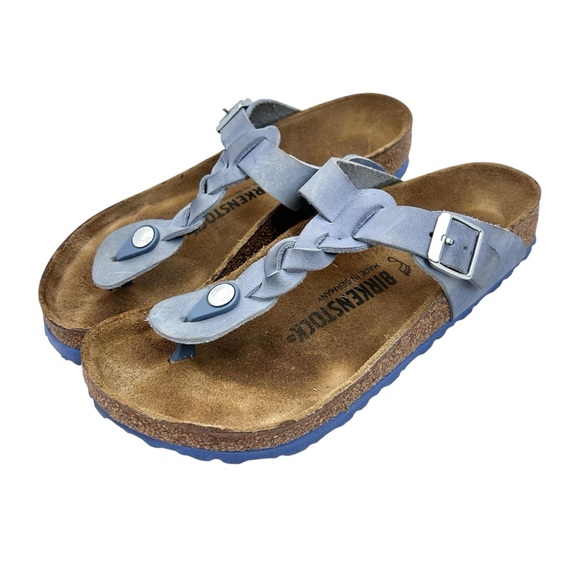 Birkenstock Shoes - Birkenstock Gizeh Braided Thong Sandal Size 37 US 6-6.5 Regular Slide Dusty Blue